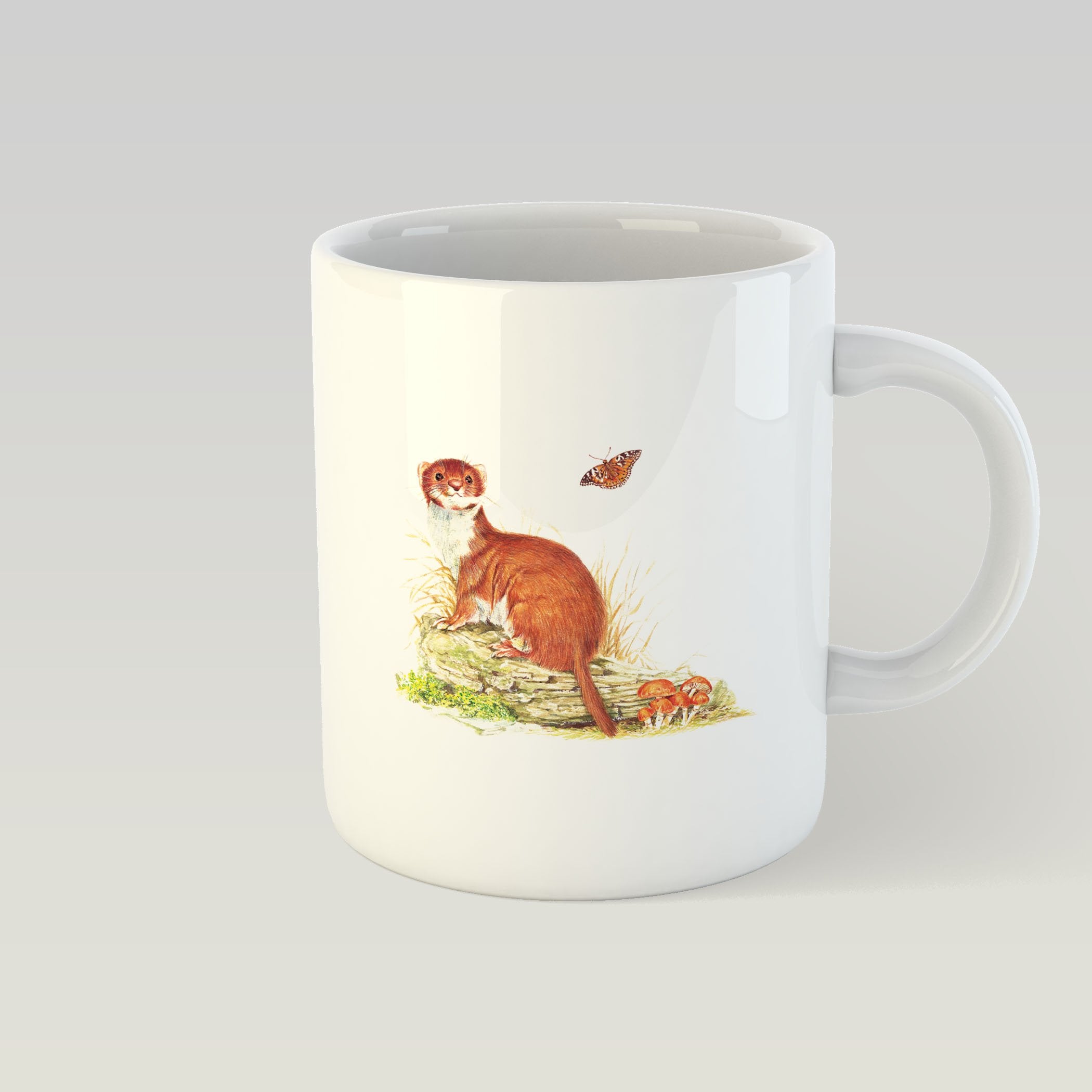 Stoat on Log Mug - Countryman John