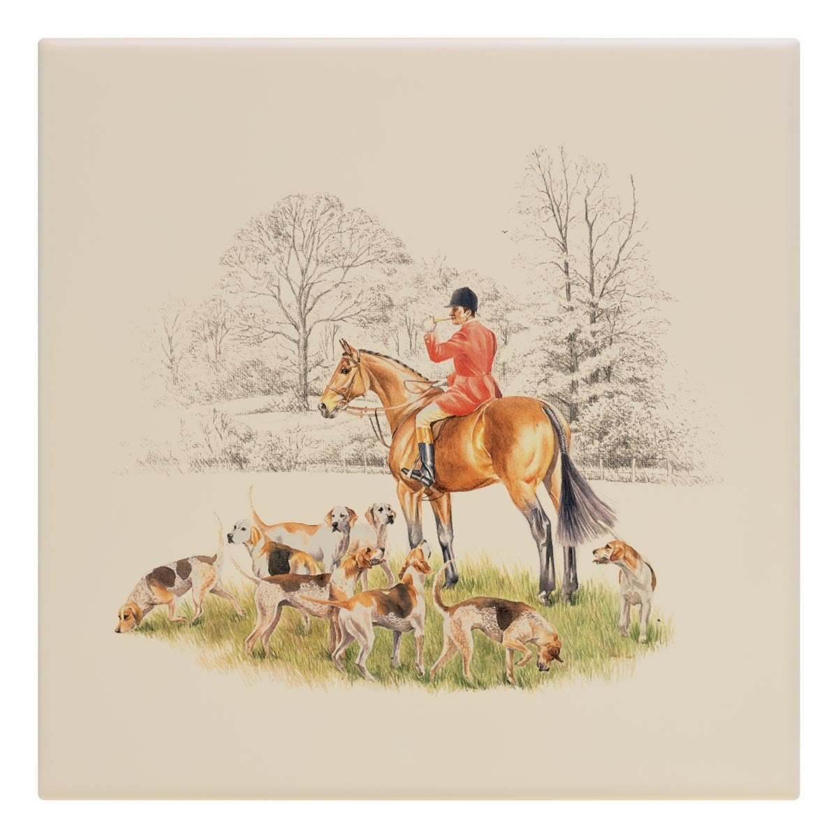 Huntsman and Hounds Tile - Countryman John