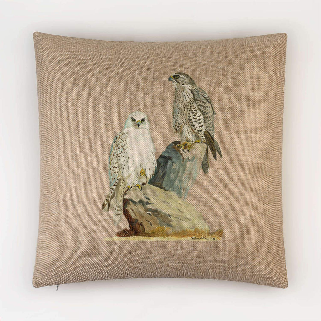 Sahar and Gyr Falcons Cushion - Countryman John