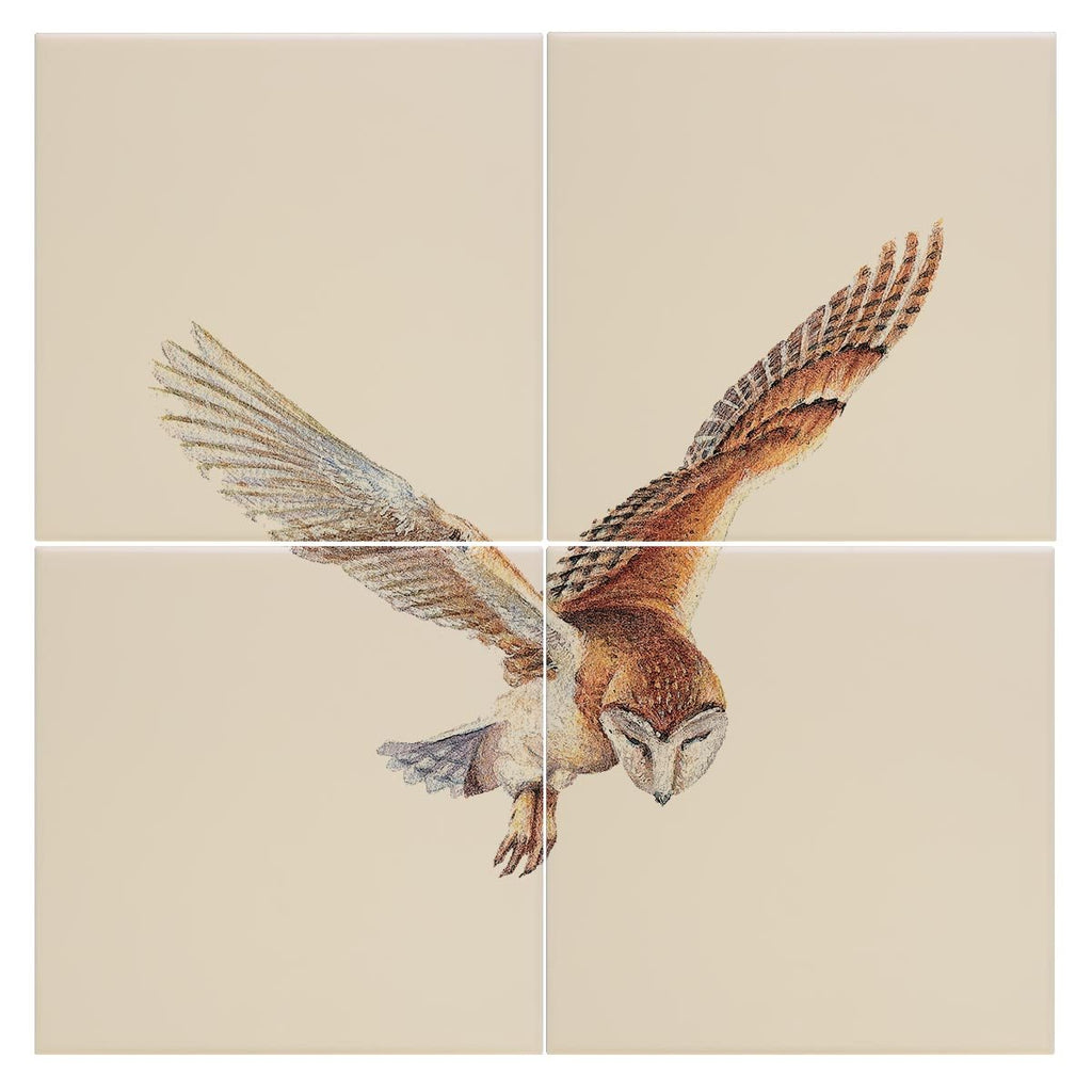Barn Owl in Flight Tile - Countryman John