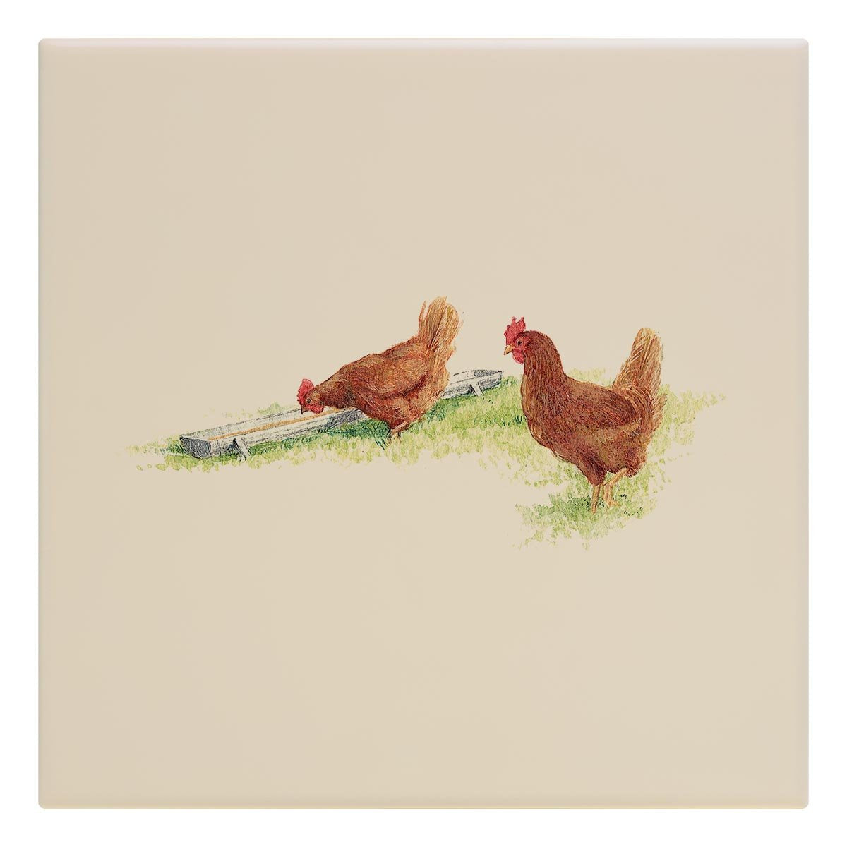 Drinking Hens Tile - Countryman John