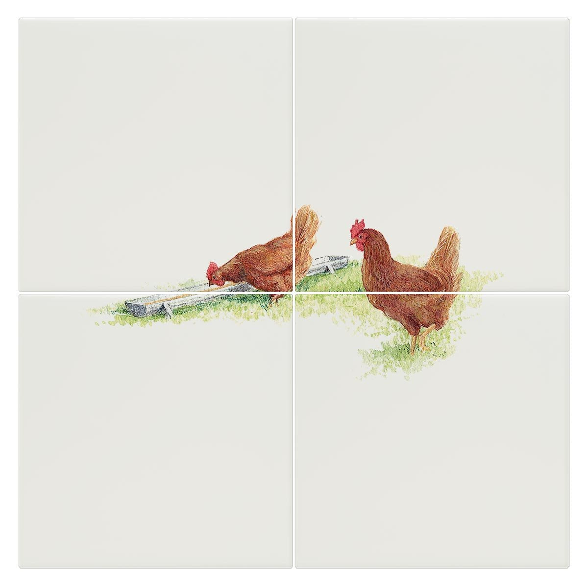 Drinking Hens Tile - Countryman John