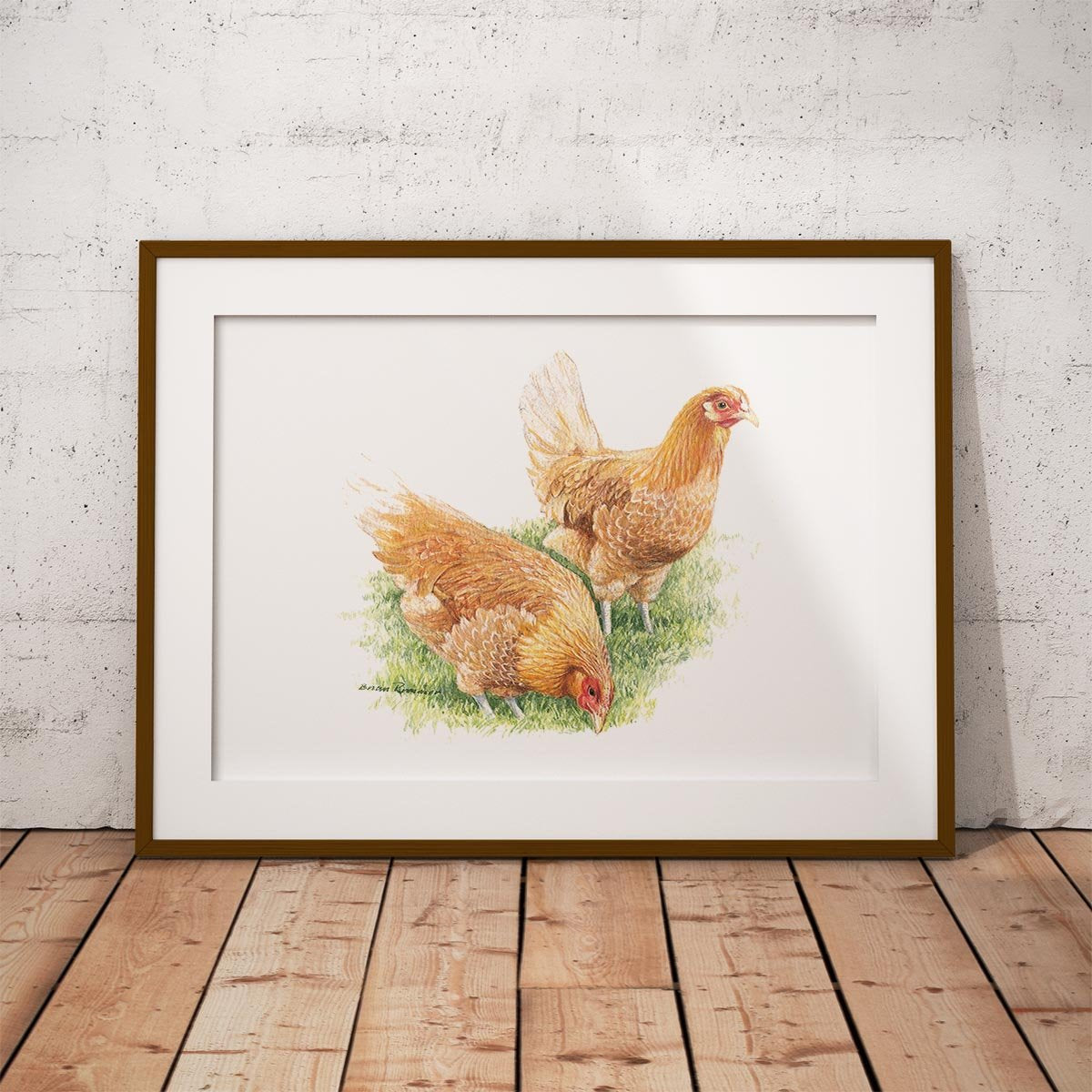 Feeding Hens Wall Art Print - Countryman John