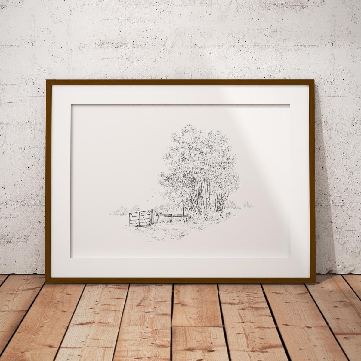 Gate and Copse Wall Art Print - Countryman John