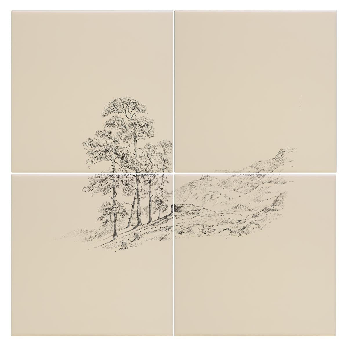 Tree and Hills Tile - Countryman John