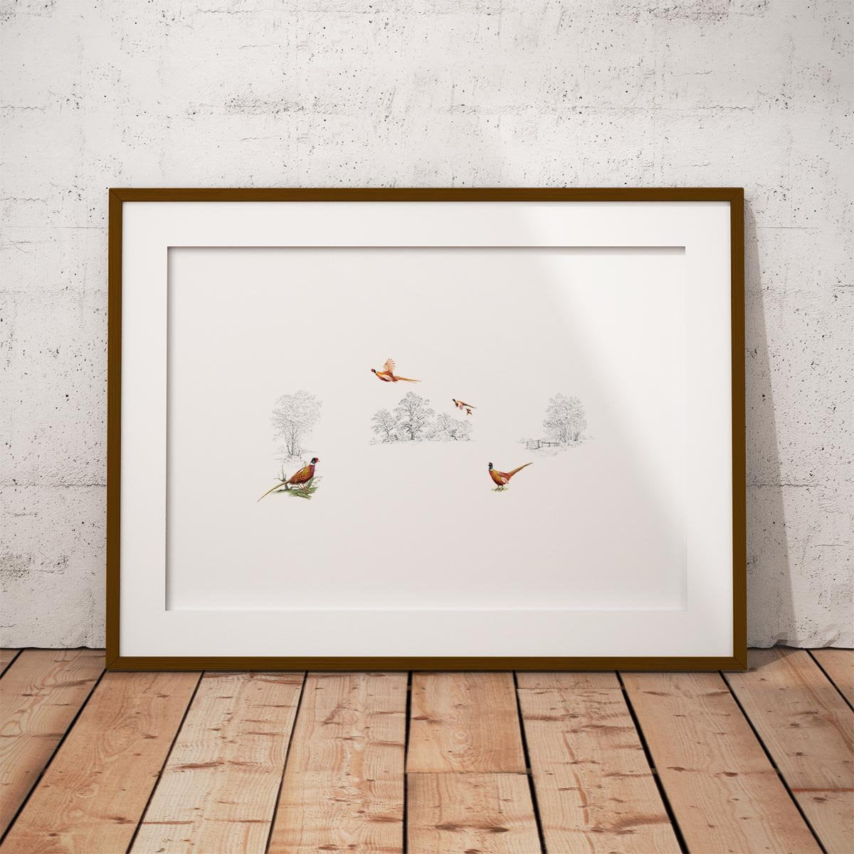 Pheasants in Field Wall Art Print - Countryman John