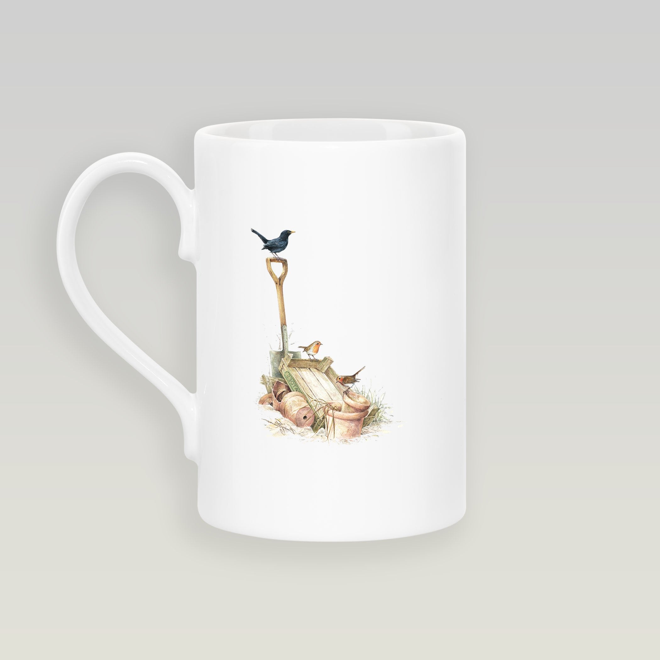 Blackbird and Robins Slim Mug - Countryman John