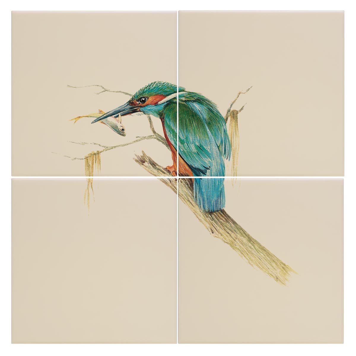 Kingfisher with Catch Tile - Countryman John