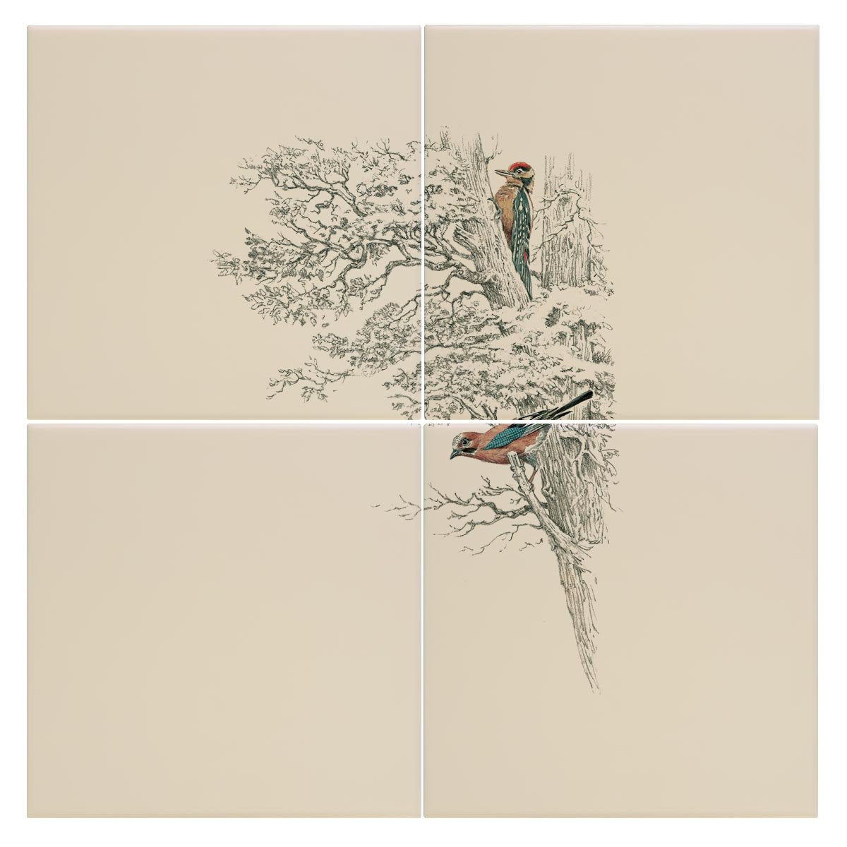 Wood Pecker in Tree Tile - Countryman John