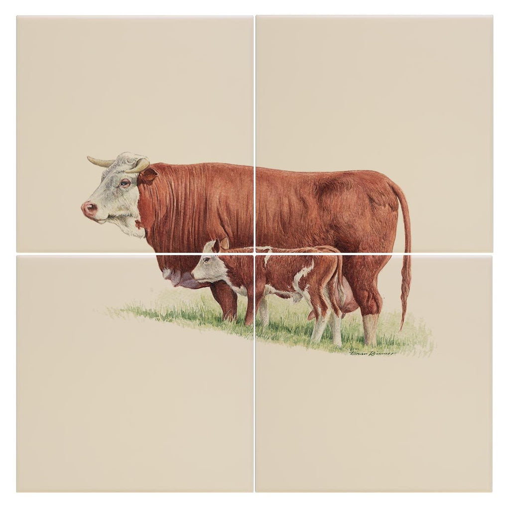 Cow and Calf Tile - Countryman John