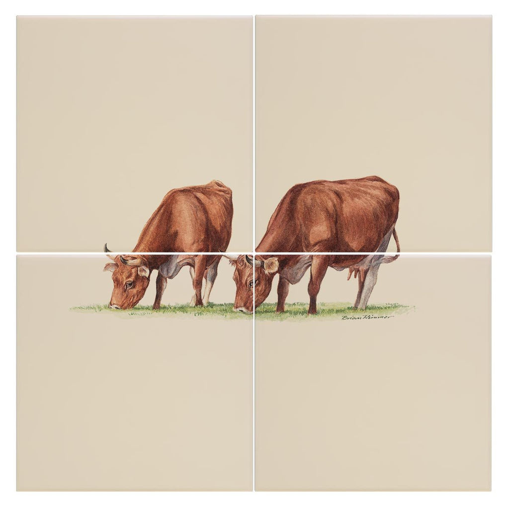 Cows Feeding Tile - Countryman John