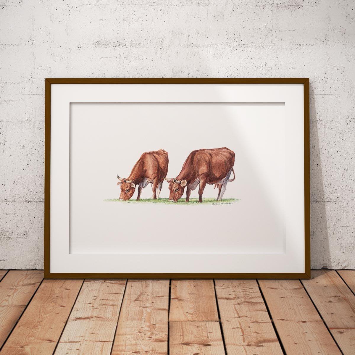 Cows Feeding Wall Art Print - Countryman John