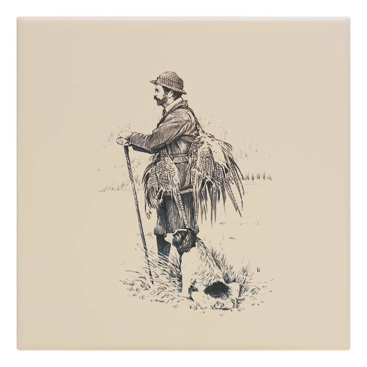 Gamekeeper and Springer Spaniel Tile - Countryman John