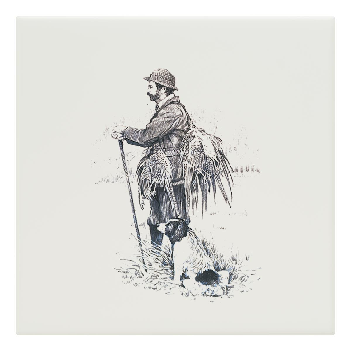 Gamekeeper and Springer Spaniel Tile - Countryman John