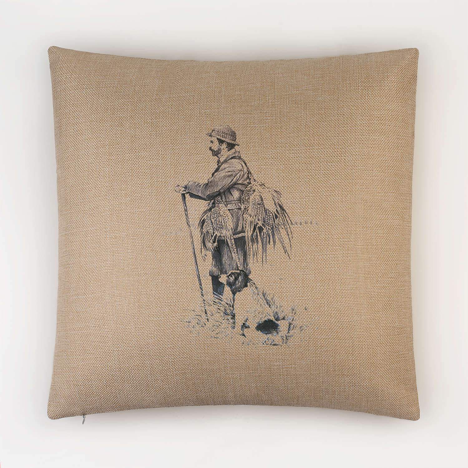 Gamekeeper and Springer Spaniel Cushion - Countryman John