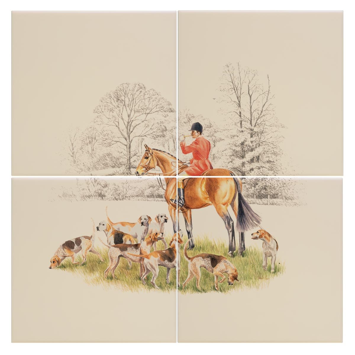 Huntsman and Hounds Tile - Countryman John